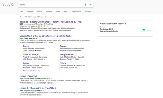 query navigazionale - lesara